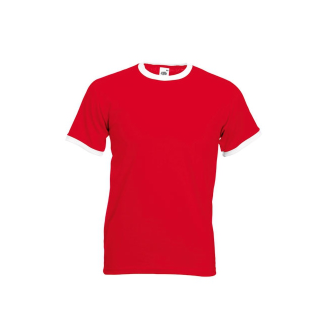 Image of 2-kleurige t-shirts rood met wit