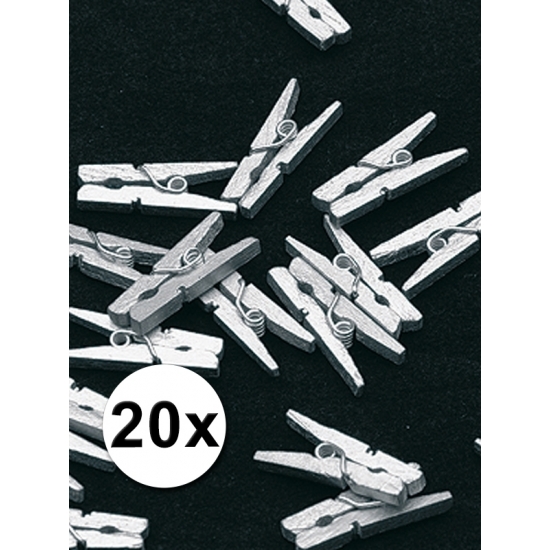 Image of 20x miniknijpertjes zilver