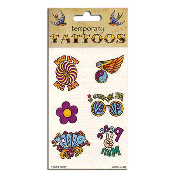 Image of 6 stuks peace plak tattoo set
