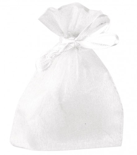 Image of 6 witte zakjes gemaakt van organza
