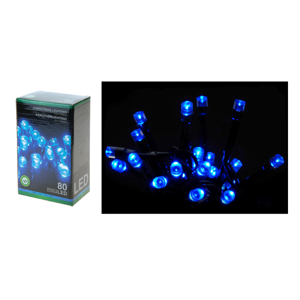 Image of 80 blauwe lampjes aan snoer