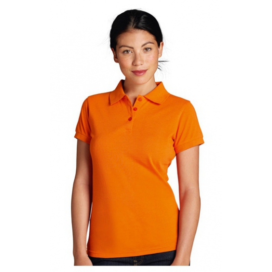 Image of Basic poloshirt dames oranje