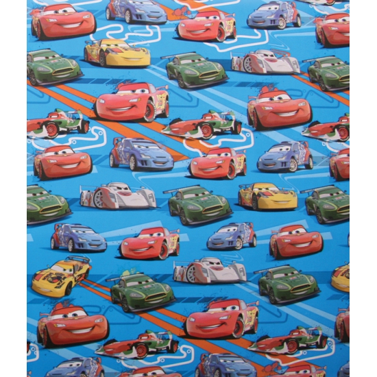 Image of Blauw Disney inpakpapier Cars 200 x 70 cm