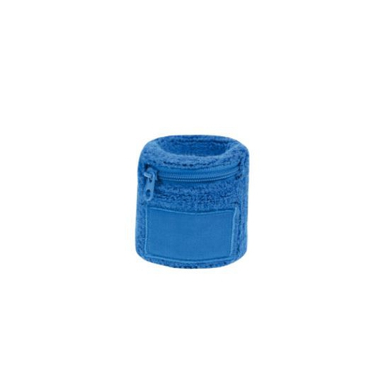 Image of Blauw zweetbandje voor de pols met rits