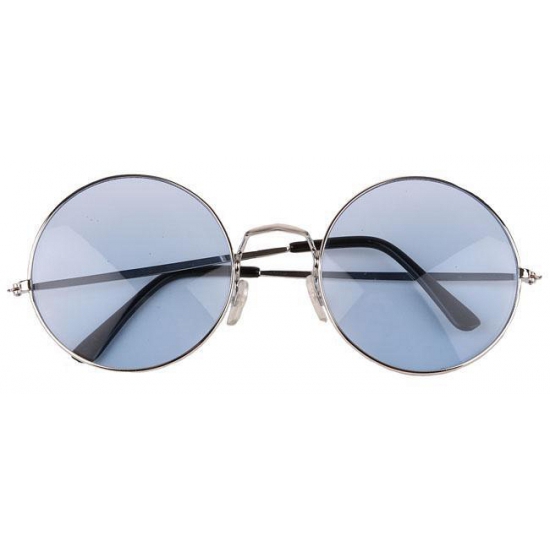 Image of Blauwe hippie bril met grote glazen