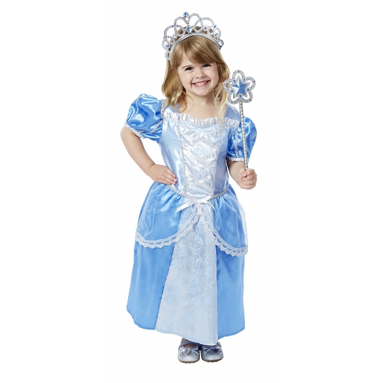 Image of Blauwe prinsessenjurk met accessoires voor meisjes