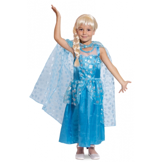 Image of Blauwe prinsessenjurk met cape voor meisjes