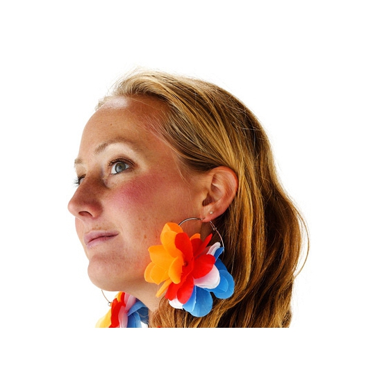 Image of Bloem oorbellen in Nederlandse kleuren