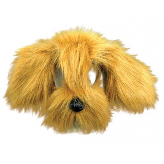 Image of Bruine hond masker met vacht