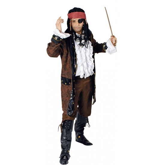 Image of Bruine piraten jas voor heren