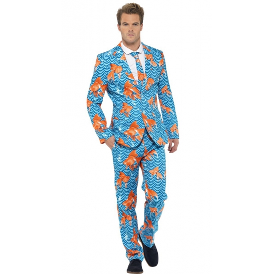 Image of Business suit met goudvis print