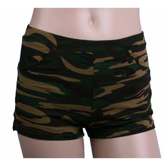 Image of Camouflage print hotpants voor dames