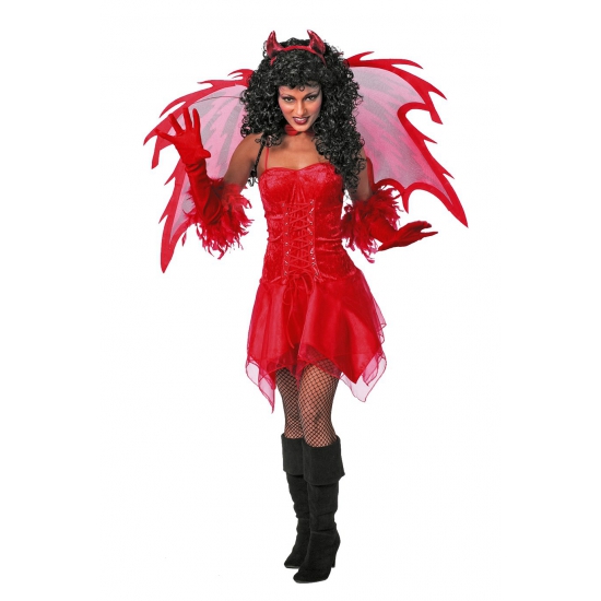Image of Carnaval Feest jurkje rood voor dames