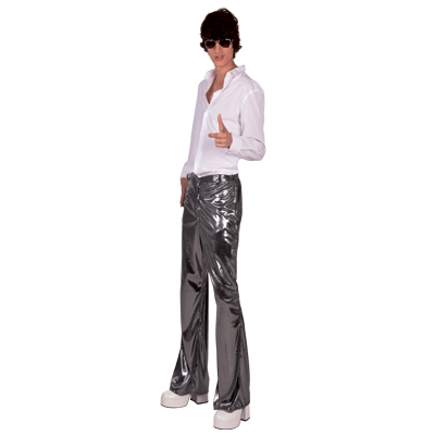 Image of Carnaval Glimmende zilveren disco broek