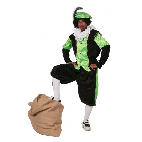 Image of Carnaval Groene zwarte pieten kostuum budget