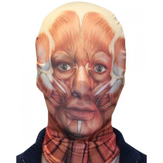 Image of Carnaval Morphsuit masker gezicht met spieren
