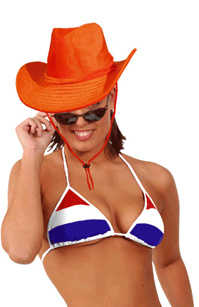 Image of Carnaval Oranje luxe cowboyhoed