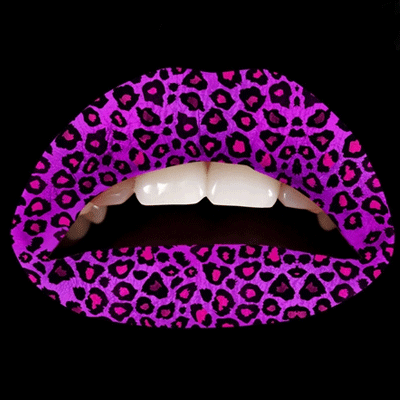 Image of Carnaval Paarse cheetah lip tattoo
