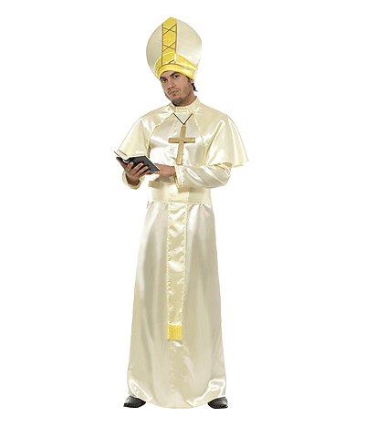 Image of Carnaval Paus kostuum wit en goud