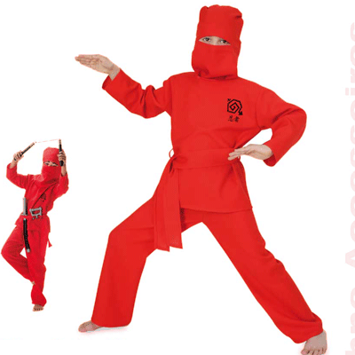 Image of Carnaval Rood Ninja kostuum voor kinderen