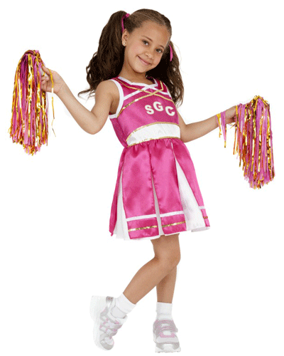 Image of Carnaval Roze cheerleader meisjes kostuum