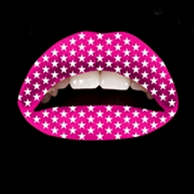 Image of Carnaval Roze met witte sterren lip tattoo