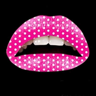 Image of Carnaval Roze met witte stippen lip tattoo
