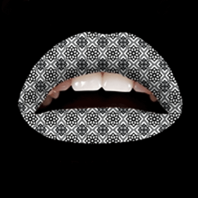 Image of Carnaval Zwart/wit motief lip tattoo