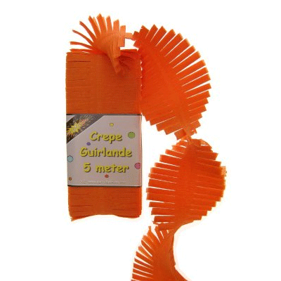 Image of Crepe papier oranje slinger 5m