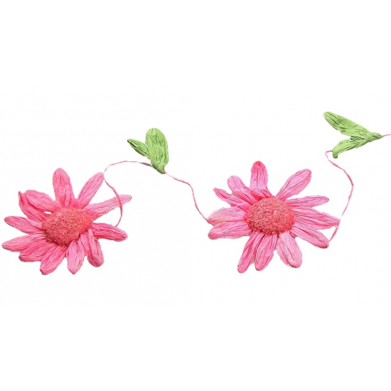 Image of Decoratie madeliefjes slinger roze