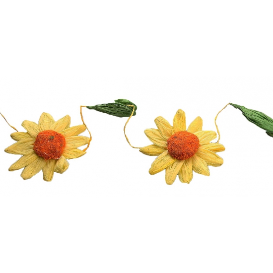 Image of Decoratie zonnebloemen slinger geel/oranje