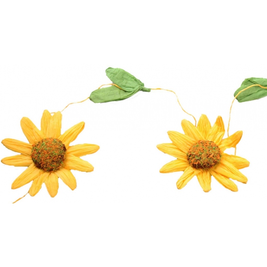 Image of Decoratie zonnebloemen slinger geel