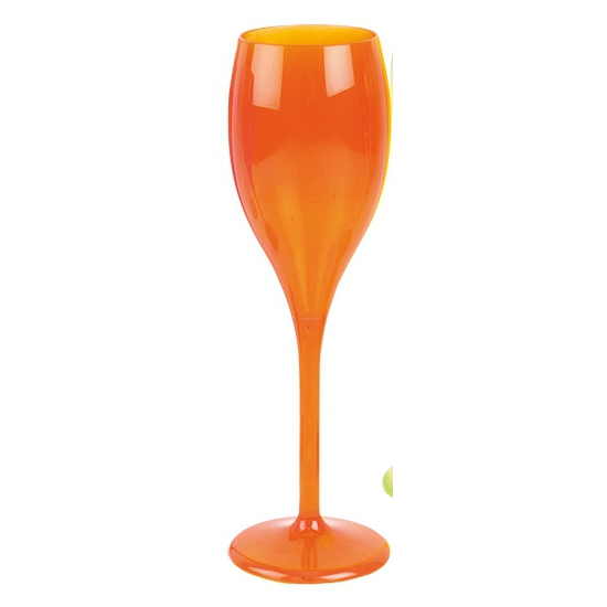 Image of Feest fluoriserend oranje champagneglas
