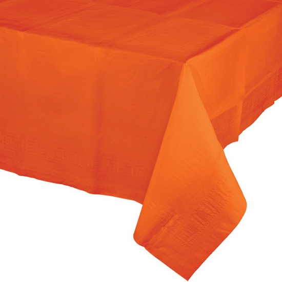 Image of Feest tafelkleed in het oranje met plastic onderkant