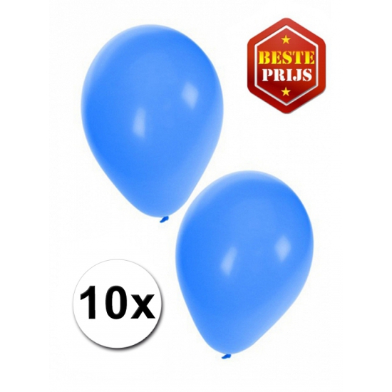 Image of Feestartikelen 10 blauwe ballonnen