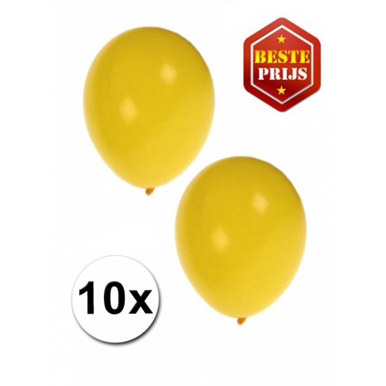 Image of Feestartikelen 10 gele ballonnen