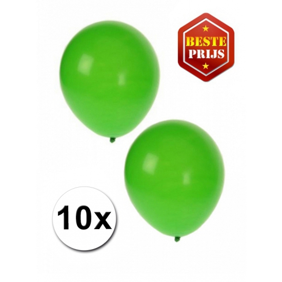 Image of Feestartikelen 10 groene ballonnen