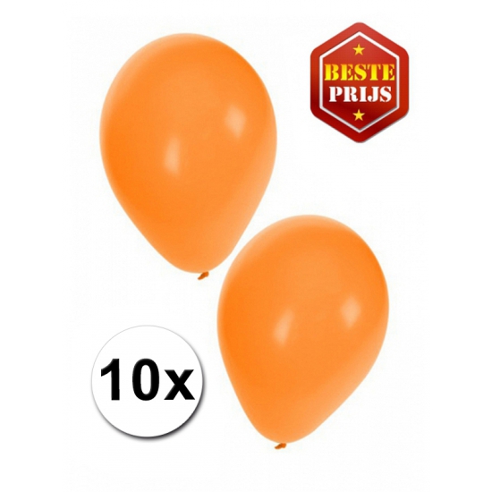 Image of Feestartikelen 10 oranje ballonnen