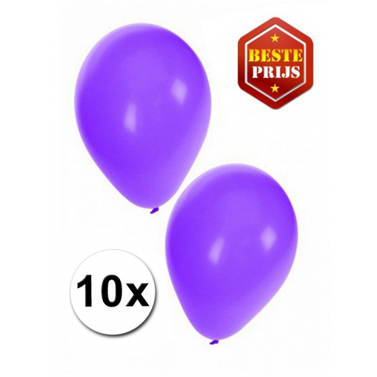 Image of Feestartikelen 10 paarse ballonnen