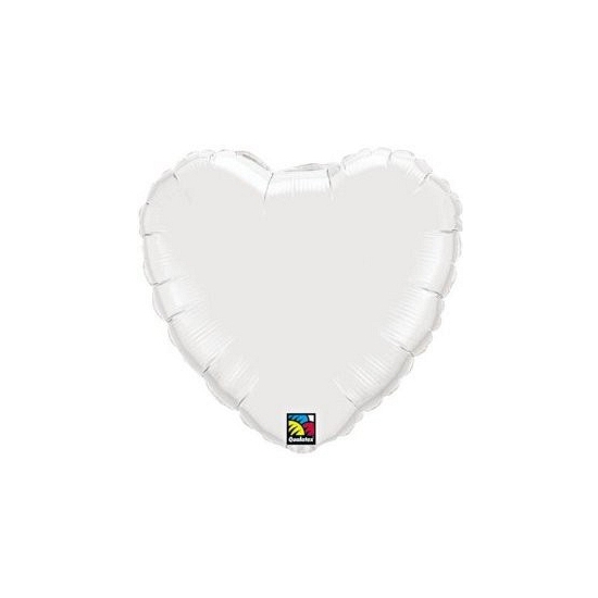 Image of Folie ballon wit hart 45 cm