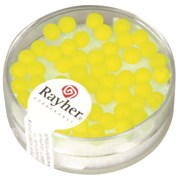 Image of Glaskraaltjes in neon gele kleur 4 mm