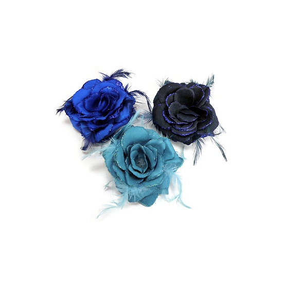 Image of Glitter roos in blauw tinten