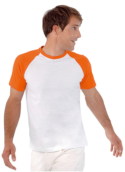 Image of Heren baseball t-shirt oranje
