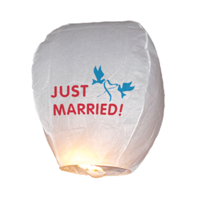 Image of Just Married wens lantaarn papier