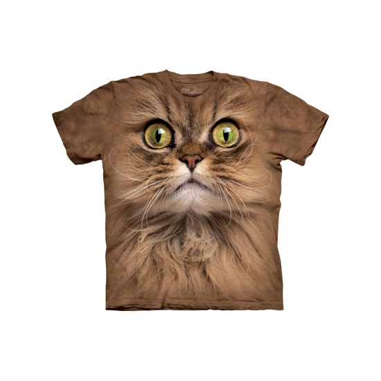 Image of Kinder T-shirt bruine kat met groene ogen