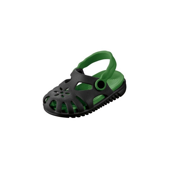Image of Lichte kinder camping schoentjes zwart met groen