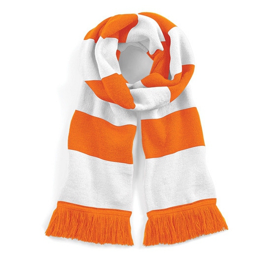 Image of Oranje met witte strepen sjaal