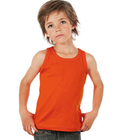Image of Oranje mouwloos shirt voor kinderen