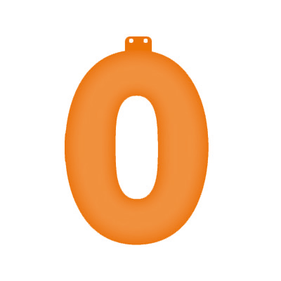 Image of Oranje opblaas cijfer 0