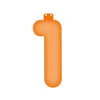 Image of Oranje opblaas cijfer 1